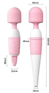 Massageador Varinha Magica com Língua e 10 Modos de Vibração Recarregável