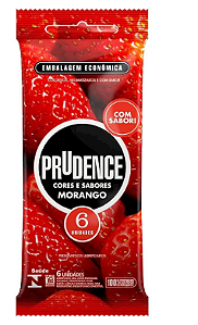 Preservativo Morango Com 6 Unidades Prudence