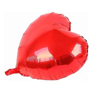 Balão Metalizado Coração Vermelho 45 cm
