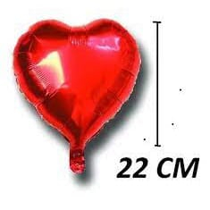 Balão Metalizado Coração Vermelho 22 cm