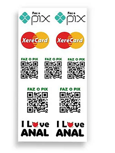 CARTELA DE TATUAGEM ADESIVA TEMPORÁRIA FAZ O PIX 19 X 9 CM