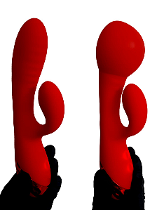 Vibrador Inflável com Estimulador De Clitóris Recarregável