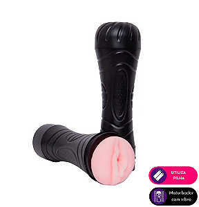 Masturbador masculino em formato de lanterna com orifício penetrável (vagina)