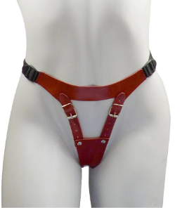 CINTO DE CASTIDADE COURO SINTÉTICO VERMELHO