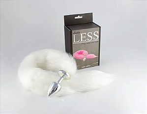 Plug Anal Dourado Rabo de Raposa BRANCO P