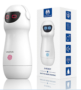 Masturbador Formato de Lanterna com Vagina / Vibração e Voz - S Robot