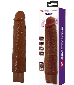 Prótese Realístico com Vibrador - Soren Marrom - 25,2 x 4,5cm - Pretty Love