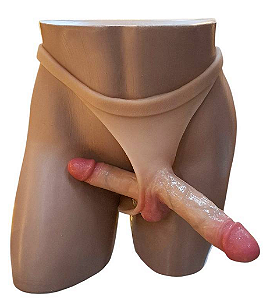 Cinta Peniana em silicone líquido com prótese dupla