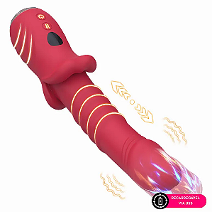 Vibrador ponto G em formato glande com vai e vem