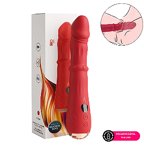 Vibrador ponto G com aquecimento ponta móvel e esferas vai e vem