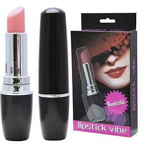 VIBRADOR EM FORMATO DE BATOM Á PILHA