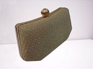 Carteira clutch DOURADA, alça tiracolo corrente opcional