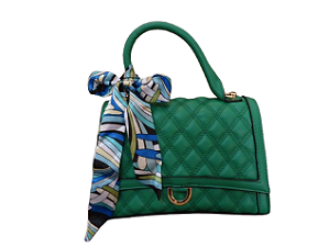 Bolsa VERDE, detalhes em costura matelassê