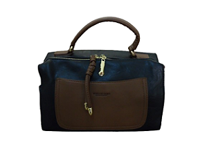 Bolsa PRETA com detalhes em café