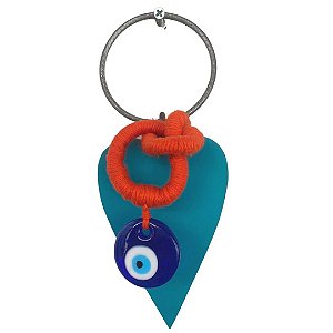 Pendente Coração Olho Grego Maia Turquesa (24x10x3)