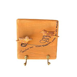 Porta Chaves Mini Passarinho Natural