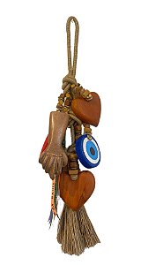 Colar de Mesa ou Parede Coração Figa Olho Grego P (60cm)