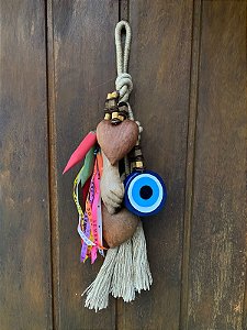 Colar de Mesa ou Parede Coração Figa Olho Grego P (60cm)