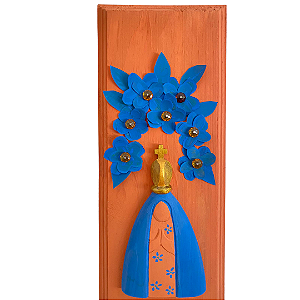 Quadro Aparecida Azul e Abobora (50x20)