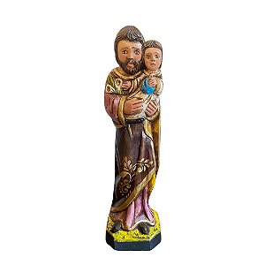 Escultura São José Colorida (32cm altura)