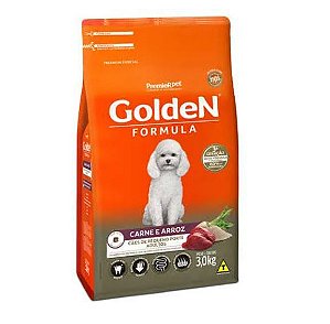 Ração Golden Fórmula Mini Bits para Cães Adultos Pequeno Porte Sabor Carne e Arroz 3 kilos