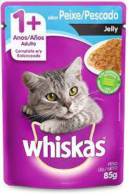 Ração Úmida Whiskas Sachê Peixe Jelly para Gatos Adultos 85 gramas
