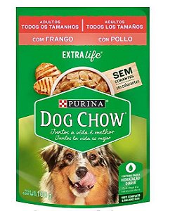 Ração Úmida Nestlé Purina Dog Chow Sachê Frango para Cães Adultos 100 gramas