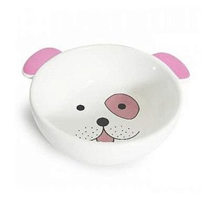 Comedouro Porcelana Carinha Dog Rosa 350ml