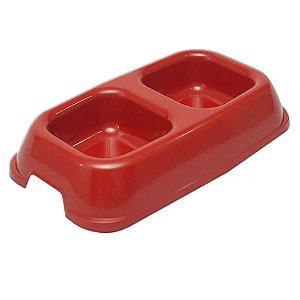 Comedouro Duplo Plastico Para Cães E Gatos Christino