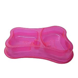 Comedouro Automático Duplo Glitter Pet Toys 460 X 300 ml, Rosa