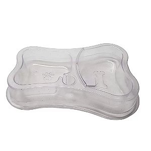 Comedouro Automático Duplo Glitter Pet Toys 460 X 300 ml,Transparente