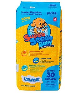 Tapete Higiênico Petix Super Secão Baby com 30 unidades