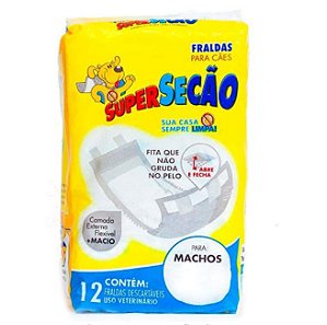 Fralda Descartável para Macho Super Secão Petix com 12 unidades Média