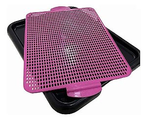 Sanitário Higiênico Canino Rosa C/Trava 0,66X0,44