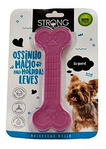Brinquedo Pet Cães Osso 01 Macio Rosa 18cm