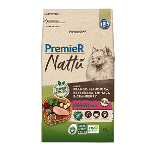 Ração Premier Nattu Cães Adultos Mandioca Pequeno Porte 2,5 KG