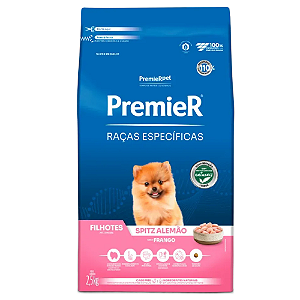 Ração Premier Raças Específicas Spitz Alemão Filhotes Frango 2,5 kg