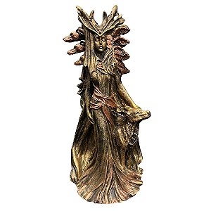 Hecate Deusa da Magia Dourada 20 cm