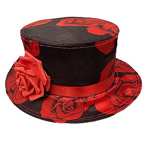 Cartola decorada com Rosa Vermelha