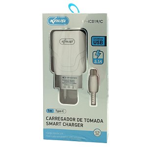 Kit Carregador para Celular USB-C 5.1A 25W Knup KP-IC019/C
