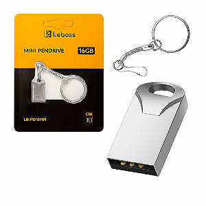 Mini Pendrive 16gb Usb 2.0 Com Chaveiro Leboss - LB-PD16MN