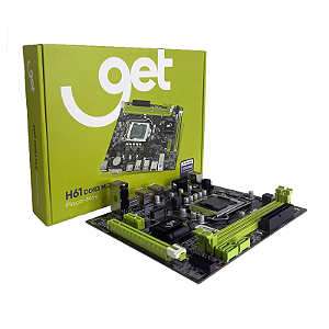 Placa-Mãe Get H61 DDR3 M2 LGA 1155, Suporte Intel 2°/3° Geração, SATA M.2 HDMI VGA USB 3.0 Micro ATX