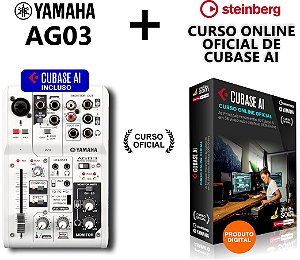 Mesa de Som USB Interface Yamaha AG03 + Curso Online Oficial de Cubase AI