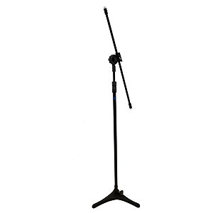 Pedestal para Microfone modelo Girafa com base de ferro PE-3F BK (Cor Preta)