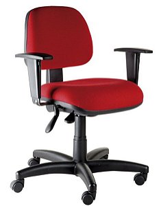 Cadeira Secretária para Escritório Linha Confort Vermelho