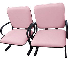 02 Cadeiras para Escritório para Obesos até 250kg Rosa