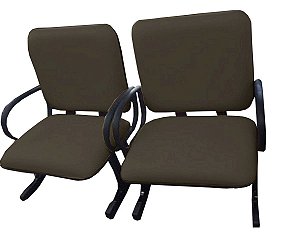 02 Cadeiras para Escritório para Obesos até 250kg Marrom