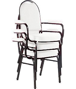 Kit com 3 Cadeiras para Auditório Linha Hotel Branco