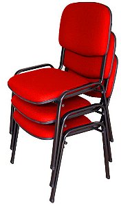 03 Cadeiras para Auditórios Linha Hotel Auditório Vermelho