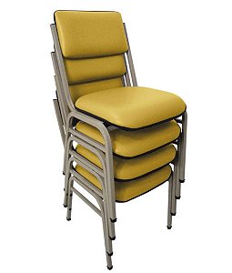 Kit com 4 Cadeiras para Auditórios Linha Hotel Smart Amarelo
